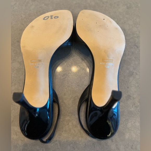 NWT Size 10 Open Toe Black Pumps with tortoise detail - Picture 2 of 6